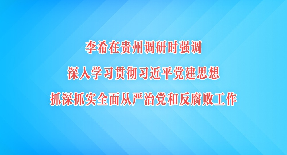 李希：深入学习贯彻习近平党建思想 抓深抓实全面从严治党和反腐败工作